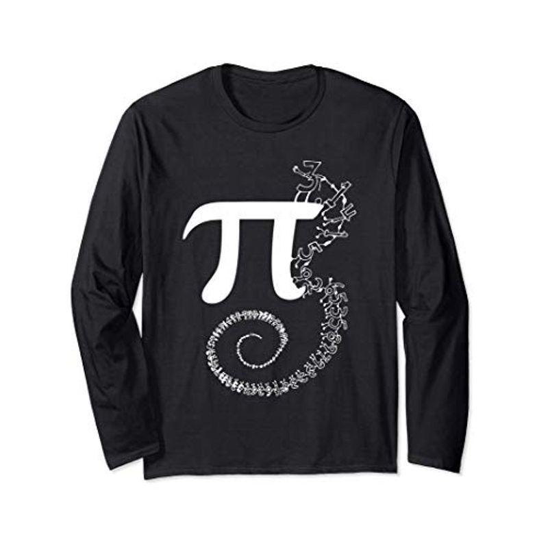 日本最級 螺旋円周率の数学面白い円周率の日3.14数学の方程式 長袖Tシャツ 幼児教育、教材