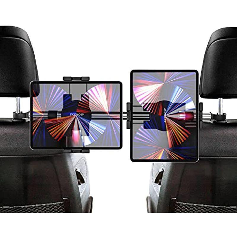 Exshow 車載デュアルタブレットホルダー 後部座席 真ん中 ヘッドレスト 2タブレットホルダー 車後席用スマホ タブレットスタンド デュ Gkfgylt1ub 車 バイク 自転車 Karnalifrtc Gov Np