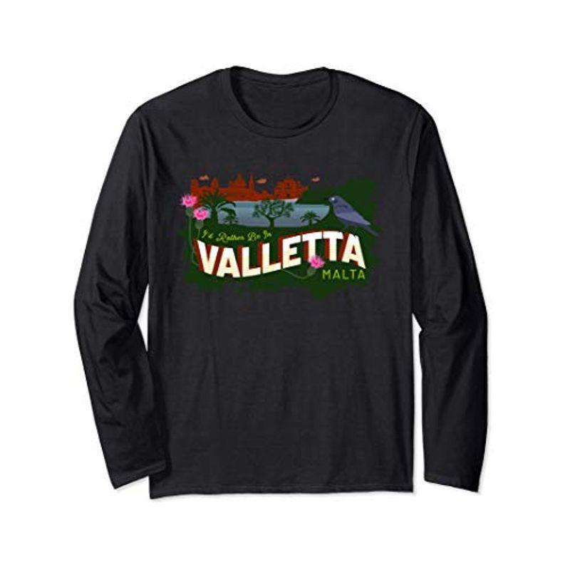 私はむしろバレッタマルタにいたい ヴィンテージマルタのお土産 長袖Tシャツ