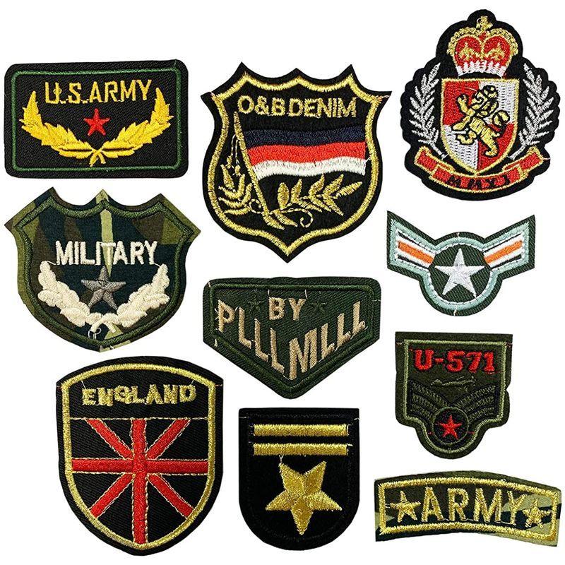 即納 大特価 アソート ミリタリー 10枚セットワッペン 得袋 福袋 Wappen カスタム デコ 手芸 アイロン接着 アップリケ 刺繍 ワッペン Www Ellepiserramenti It