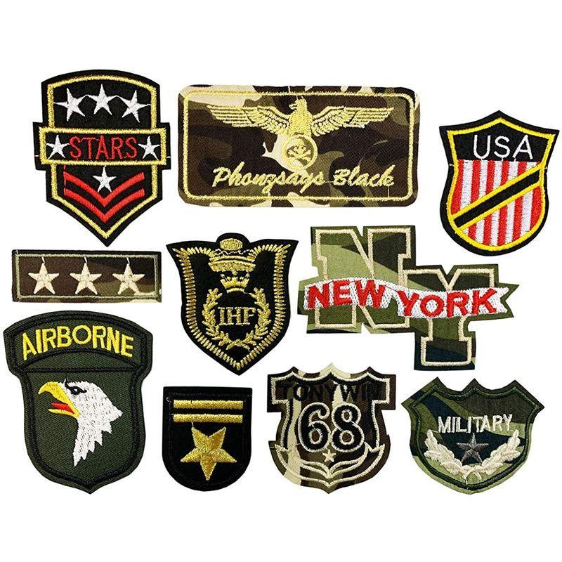 即納 大特価 アソート ミリタリー 10枚セットワッペン 得袋 福袋 Wappen カスタム デコ 手芸 アイロン接着 アップリケ 刺繍 ワッペン Www Ellepiserramenti It