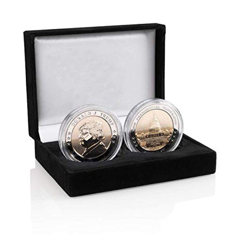 記念メダルセット | トランプコイン2枚セット | 24カラット金メッキのトランプコイン | ベルベットプレゼンテーションボックス 大統領の