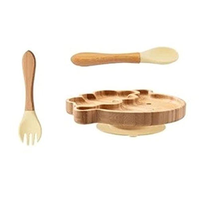 木製プレート シリコンスプーン フォーク セット 吸盤 滑り止め スリップ防止 ベビー 赤ちゃん 食器 3点セット 季節のおすすめ商品