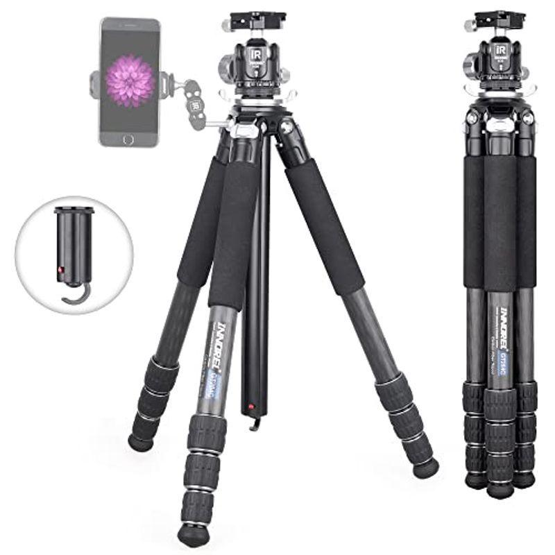 INNOREL カメラ用 カーボン 三脚 N36自由雲台 キットセンターポール付き 20KG耐荷重 10-168CM高さ 28/25/22/