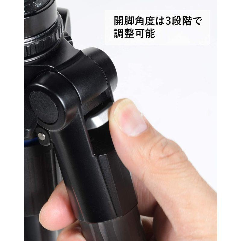 SLIK カーボン三脚 カーボンマスター 833 3段 ナットロック式 28mmパイプ径 高精度3ウェイ雲台 ショルダーストラップ付属 10
