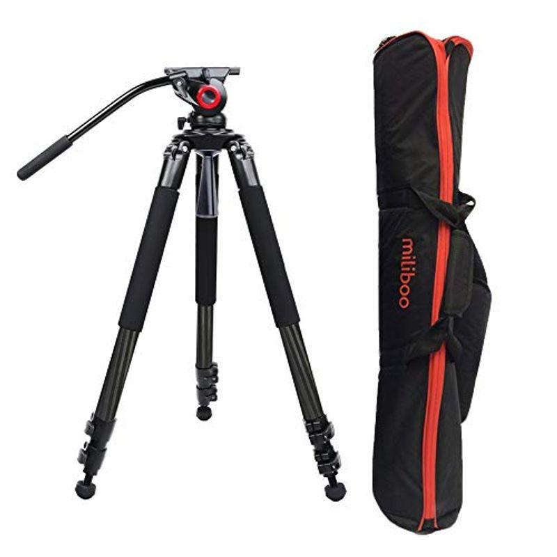 miliboo MTT701B カーボンファイバー三脚３段 カウンターバランス機構搭載雲台 耐荷重10KG 360°パノラマ 伸縮40-17