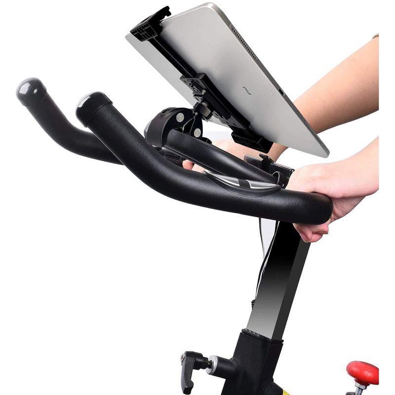 ジムトレッドミルスピニングバイクエリプティカル用バイクタブレットマウントホルダーハンドルバークランプスタンド、iPad Pro 12.9 1
