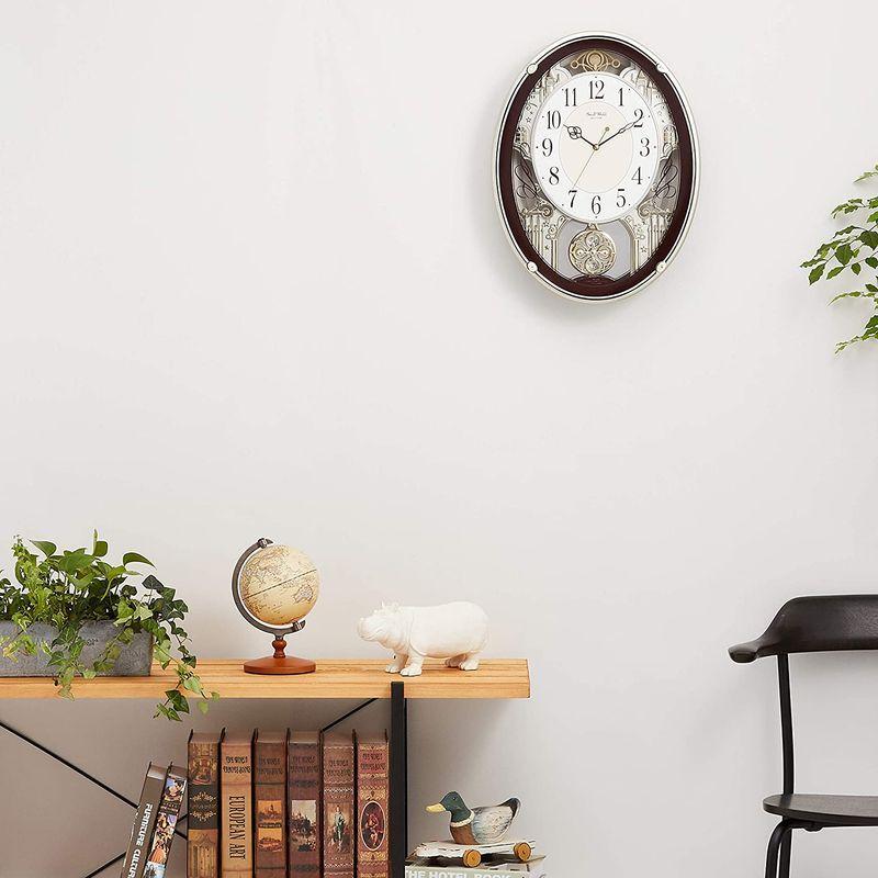 掛け時計 電波時計 からくり時計 メロディ付き スモールワールドプラウド ブラウン リズム(RHYTHM) 4MN523RH06 電波時計 からくり時計 メロディ付き スモールワールドプラウド ブラウン リズム RHYTHM 4MN523RH06