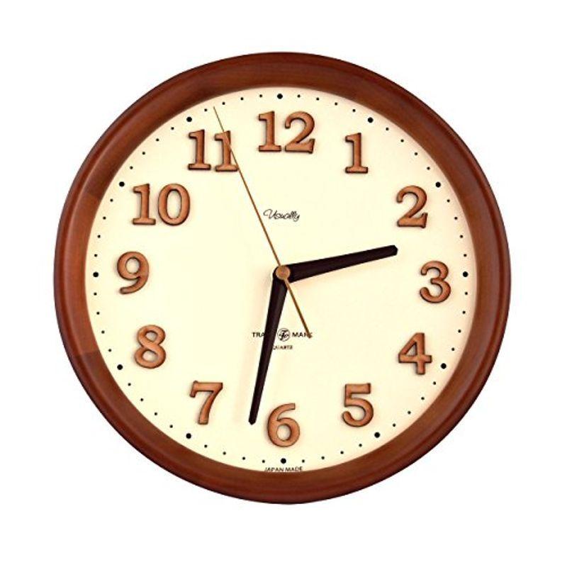 トラディションアコースティック OXNARD WALL CLOCK 壁掛け時計 ブラウン φ26cm 木製 日本製