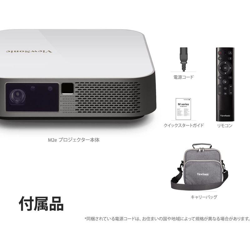 NEWViewSonic M2e LED ルーメン ホームプロジェクター 400ANSI オートフォーカス (フルHD 1080P解像度 自動 PC ケーブル、コネクタ