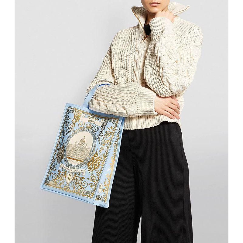 名作 品 英国 Harrods ハロッズ 21年ニューモデル トートバッグ ラッピングセット Mサイズ リーガルバナー 空色 並行輸入 トートバッグ Mgahop Com Br