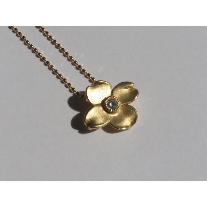 K18ダイヤモンド ハナミズキペンダントネックレス | 