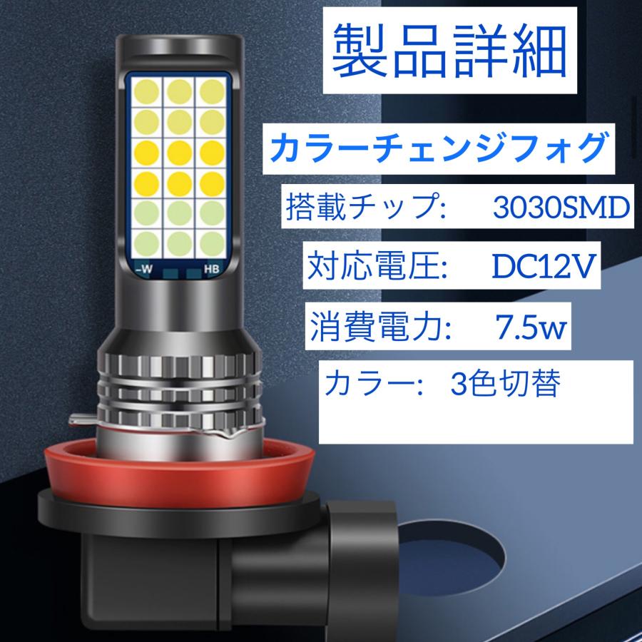 フォグランプ LED 3色切り替え フォグ H3 H8 H9 H11 HB4 PSX26w フォグランプ LED 3色切り替え フォグ H3 H8 H9 H11 HB4 PSX26w