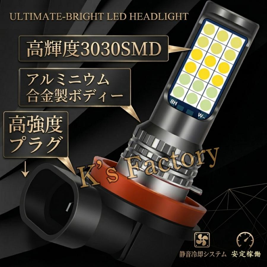 フォグランプ LED 3色切替 H8 H9 H11 H16 HB4 H3 PSX24W PSX26W フォグ