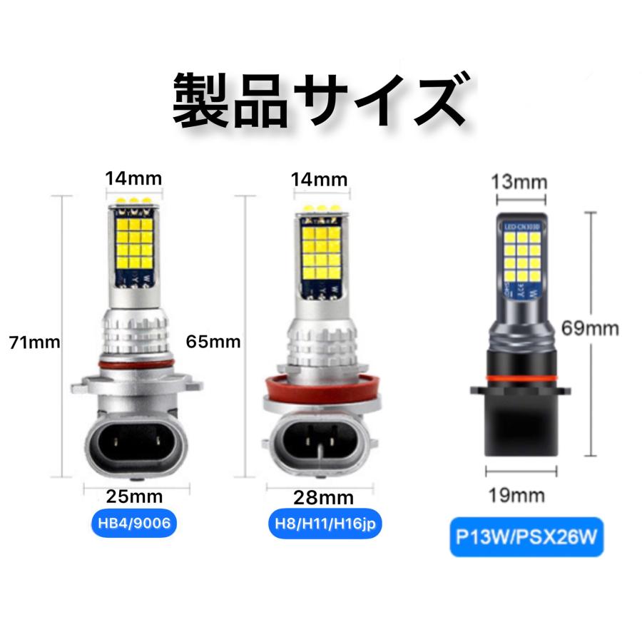 LEDフォグランプ バルブ H8 H11 H16 HB4 PSX24 PSX26w ホワイト ブルー 白 青 2色切替 CREE製 XB-Dチップ搭載｜ks-factory｜07