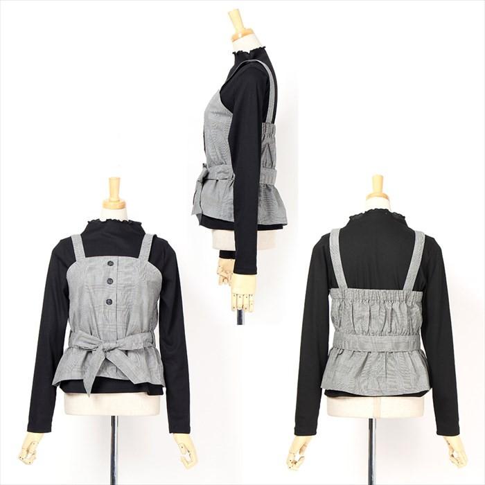 カットソー トップス 長袖 レディース ビスチェ セット アンサンブル