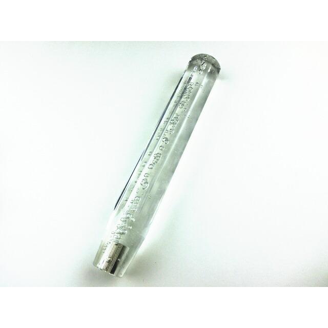汎用 クリスタル シフトノブ アクア 八角 泡入り 300mm 30センチ 白
