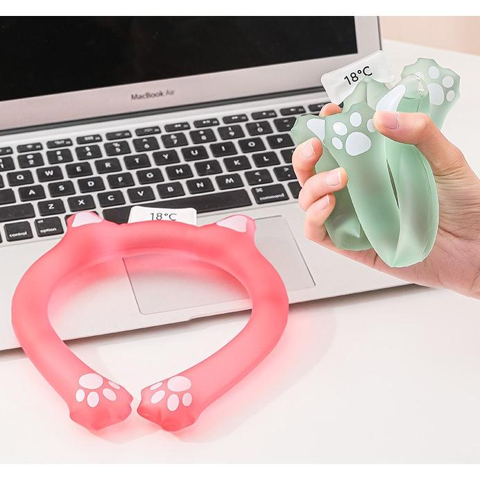 ネッククーラー 猫型 アイスリング 18℃ 保冷 首掛け 冷感グッズ