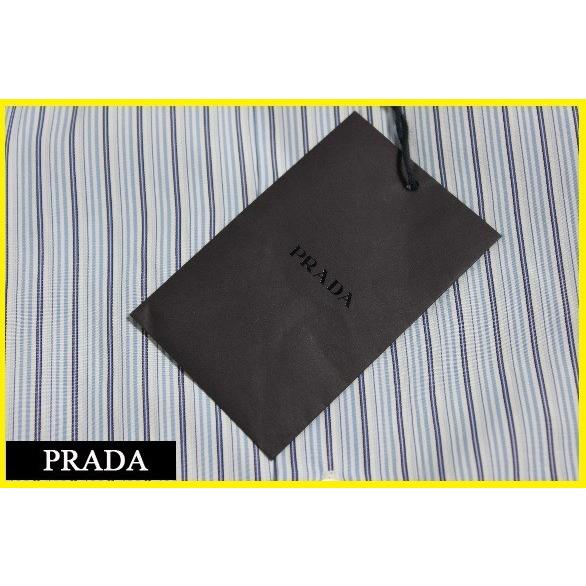 値引 プラダ Prada コットンストライプドレスシャツ ホワイト ブルー サックスブルー 保障できる Www Fedelatina Org