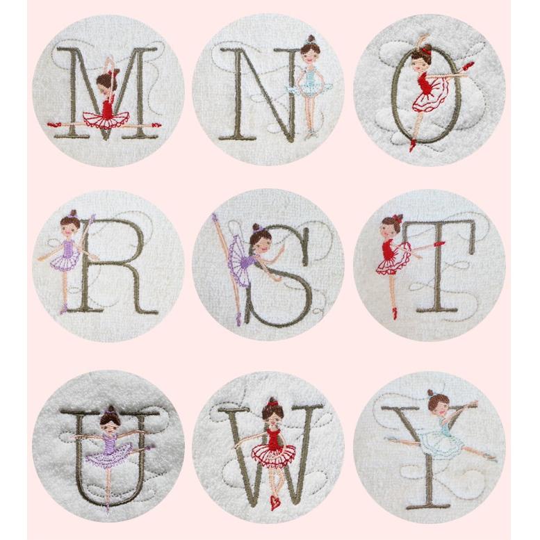 タオルハンカチ イニシャル ハンカチ バレエ タオル レディース 女の子