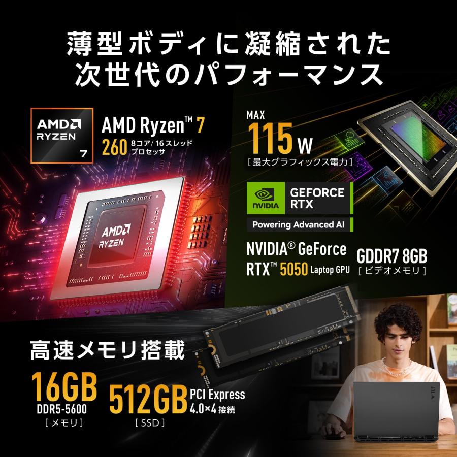 ASUS（エイスース） 16型ゲーミングノートパソコン ASUS TUF Gaming 