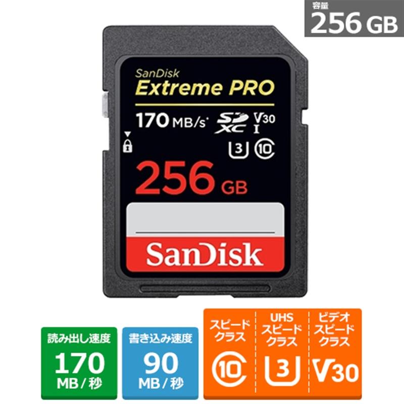 SANDISK(サンディスク) SDカード SDSDXXY-256G-JNJIP :4523052021459:ケーズデンキ !ショップ 通販 サンディスク Extreme PRO SDXCカード UHS-I U3 Class10 256GB 〔SDSDXPA-256G-JU3〕