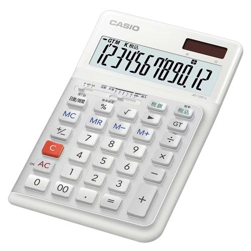 カシオ計算機 人間工学電卓 左手用 ジャストタイプ JE-12D-L-WE-N 