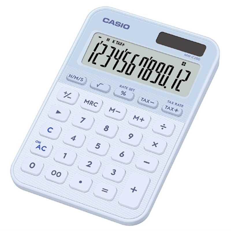 カシオ計算機 カラフル電卓 ミニジャストタイプ MW-C20D-LB-N : ケーズデンキ Yahoo!ショップ - 通販 - Yahoo ...
