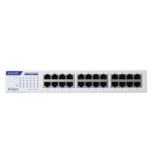 エレコム Giga対応24ポートスイッチ(金属筐体/電源内蔵) EHC-G24MN2-HW