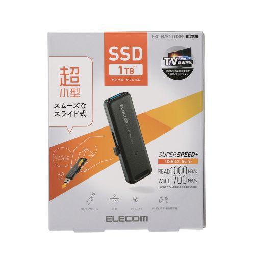 ELECOM 外付けポータブルSSD 1000GBK ELECOM（エレコム） 外付けポータブルSSD ESD-EMB1000GBK