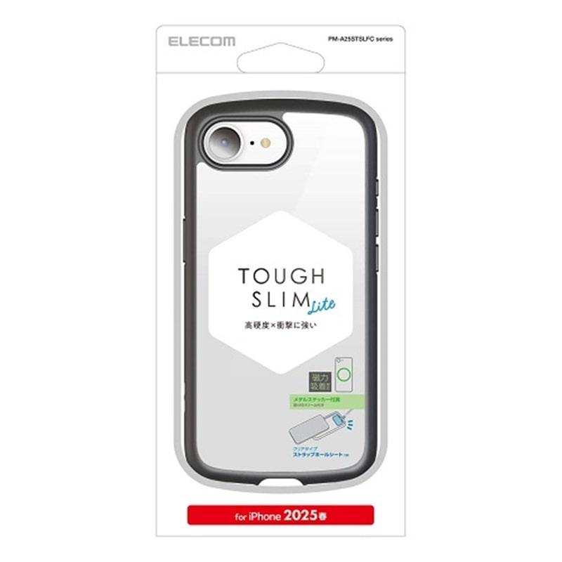 エレコム iPhone 16e TOUGH SLIM LITE ケース フレームカラー メタルステッカー付 PM-A25STSLFCBK（Yahoo!・ケーズデンキ Yahoo!ショップ）