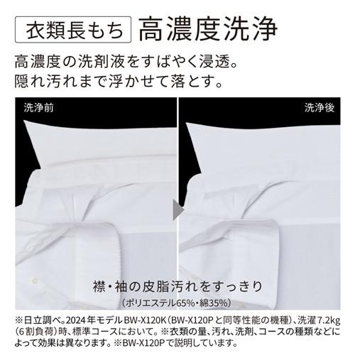 日立（HITACHI） 全自動洗濯機 ビートウォッシュ BW-X120P W