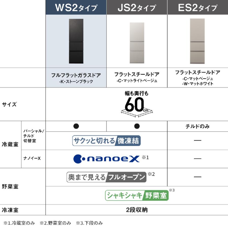 Panasonic（パナソニック） 3ドア冷蔵庫 NR-C37WS2L-K : ケーズデンキ