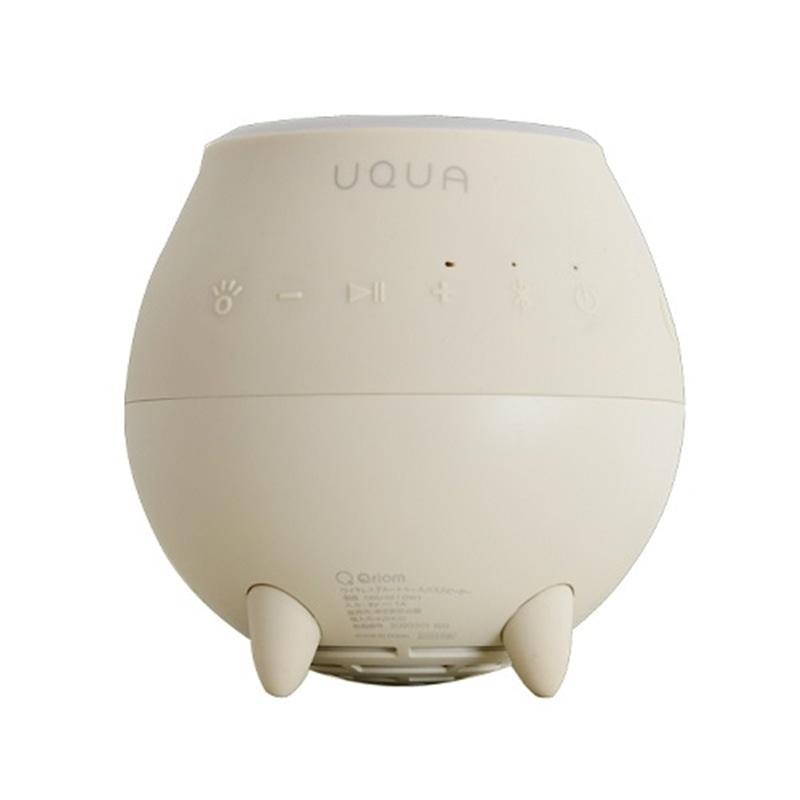 キュリオム Qriom UQUA ウクア ブルートゥーススピーカー オフホワイト キュリオム Qriom ブルートゥースワイヤレスバススピーカー UQUA
