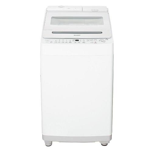 地域限定送料無料　美品【 SHARP 】シャープ 洗濯11.0㎏ 全自動洗濯機 穴なし槽 インバーター搭載 簡易乾燥 ES-GW11E シャープ SHARP 全自動洗濯機 洗濯11.0kg 穴なし槽 ES-GW11E-S