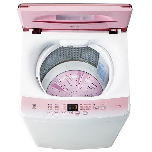 スーツを ハイアール 全自動洗濯機 JW-U55HK(SP) サクラピンク　洗濯容量：5.5kg しわケア