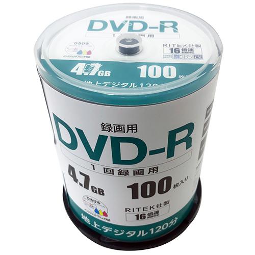 RITEK社製 録画用ＤＶＤ−Ｒ　１６倍速　１層　１００枚　スピンドル RM-DVD47R100S｜ksdenki｜02