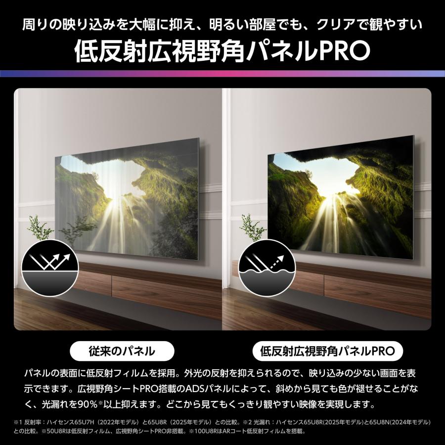 ハイセンス・ジャパン 100V型 4Kチューナー内蔵液晶テレビ U8Rシリーズ 100U8Rの画像