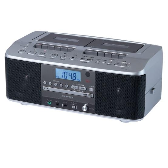Aurex CD・カセットレコーダー　 シルバー AUREX CDラジオカセットレコーダー AX-KCRW70(S) : ケーズデンキ Yahoo