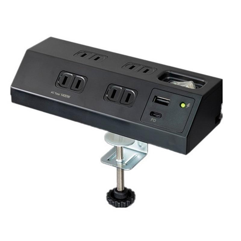 ELPA PD対応 USB 集中スイッチ付デスクタップ WLS-DS4222SUC(BK