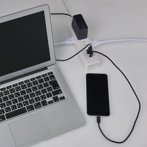 ELPA コード付きタップ 6個口 USB A×2、C×1 雷ガード WL-R6322SUCW