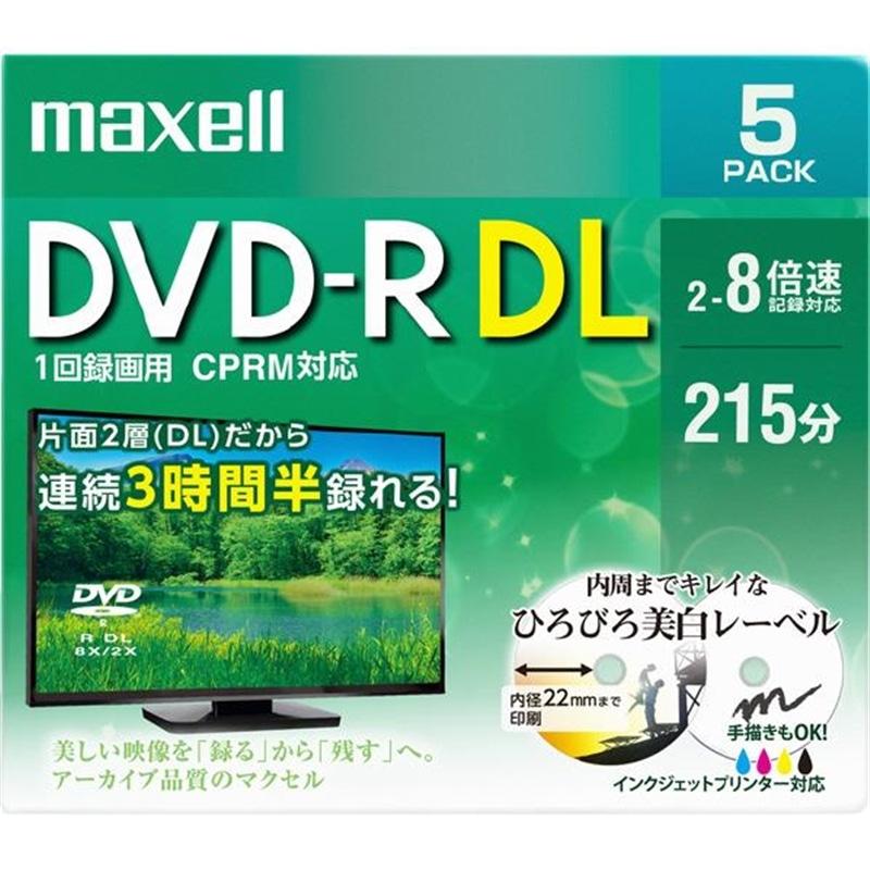 maxell（マクセル） 録画用DVD−R DL DRD215WPE.5S