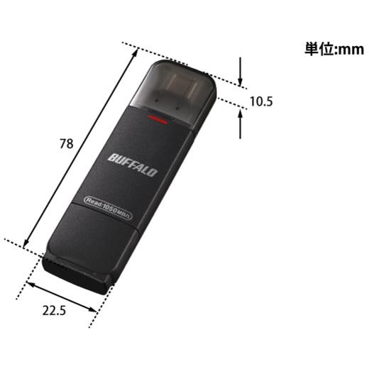 【新品】BUFFALO スティックタイプSSD 500GB バッファロー（Buffalo） スティックSSD｜SSD-PUT500U3-BKA
