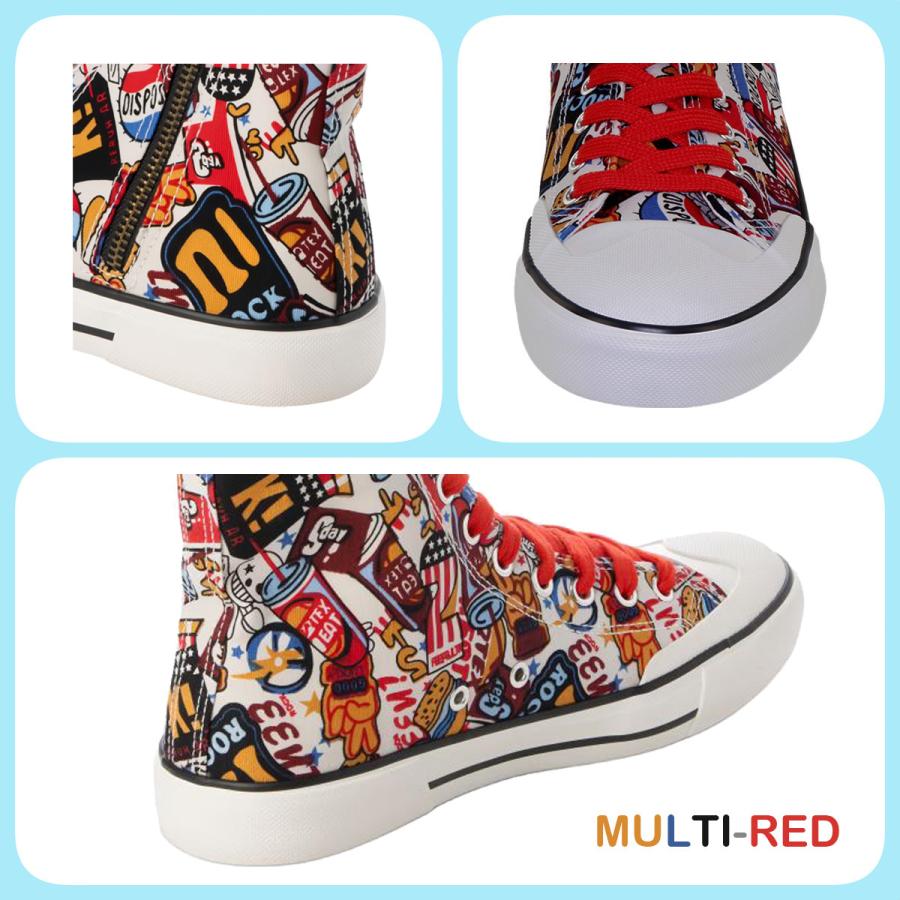 男女兼用 バスケットシューズ ハイカット スニーカー キャンバス