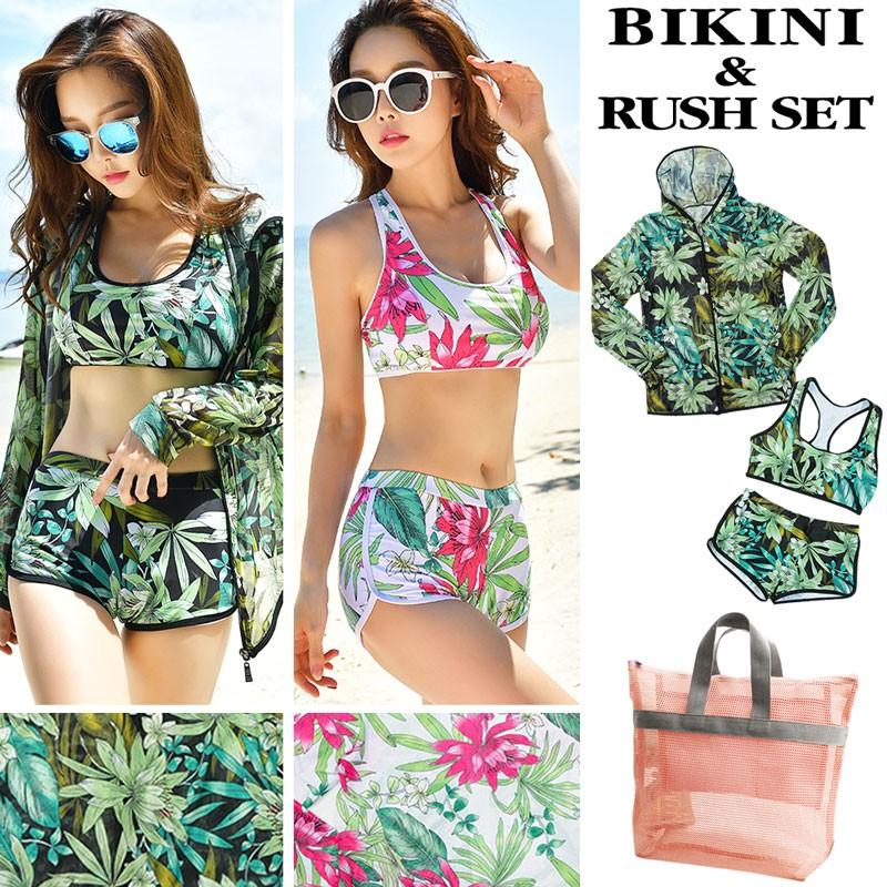 水着 レディース 体型カバー ラッシュガード 3点 セット おしゃれ メッシュバッグ 厚手パッド 付 ch67 K Sera Sera 通販 Yahoo ショッピング