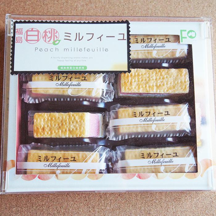 ミルフィーユ 洋菓子 白桃 8個入 備蓄 菓子 スイーツ おかし 福島