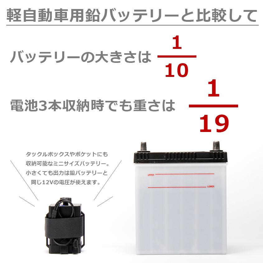 12vバッテリー 小型 リチウムイオン 26650 3本用 12v出力 12vバッテリー 小型 リチウムイオン 26650 3本用 12v出力