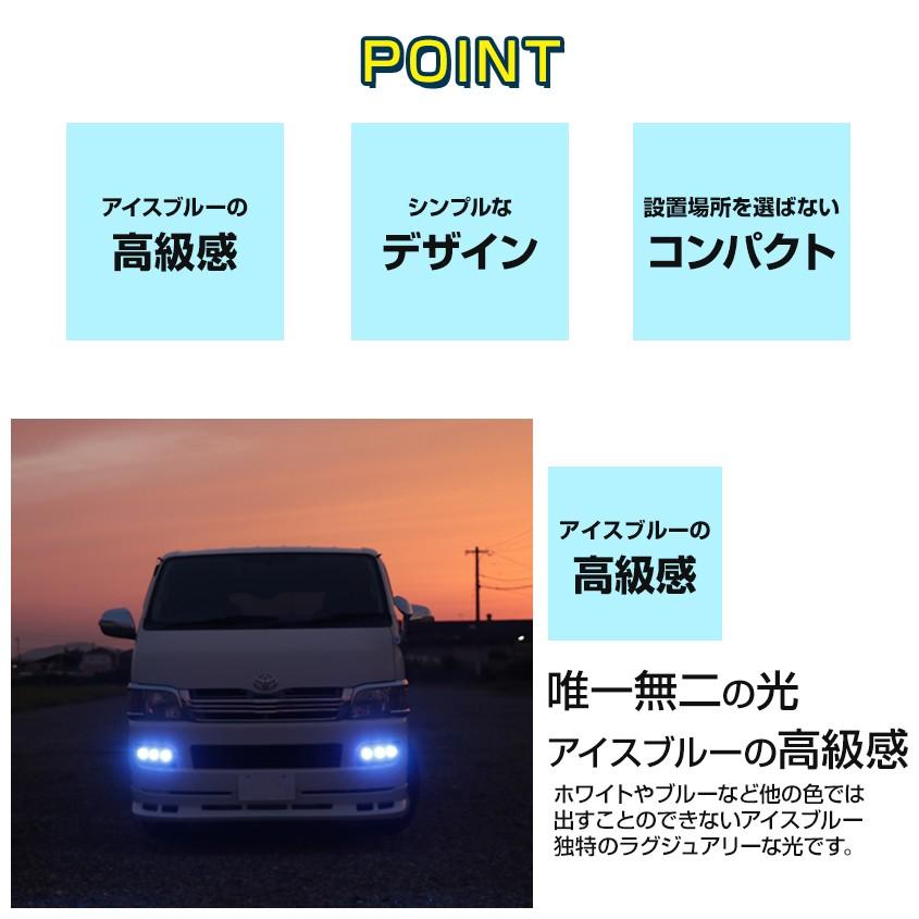 2個セット フォグランプ 後付け アイスブルー LED バイク フォグライト 