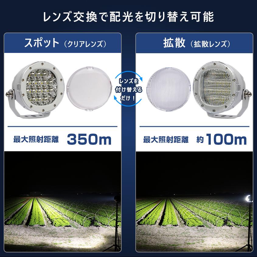 K'sガレージ サーチライト 船 12v 24v 80w 7200lm マリン仕様 ホワイト