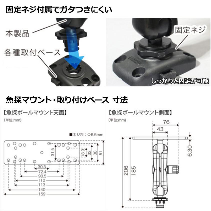 BMO JAPAN Japan 魚探 取り付け 架台 ボールマウント構造 位置 BMO JAPAN Japan 魚探 取り付け 架台 ボールマウント構造 位置